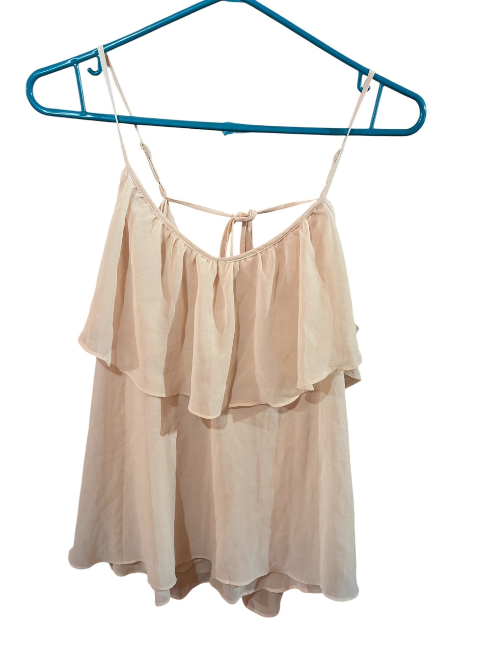 Forever 21 Cream Ruffle Tie-Back Camisole